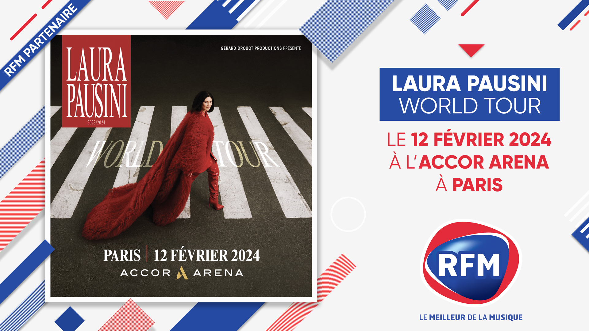 Laura Pausini "World Tour" en concert le 12 février à L'Accor Arena
